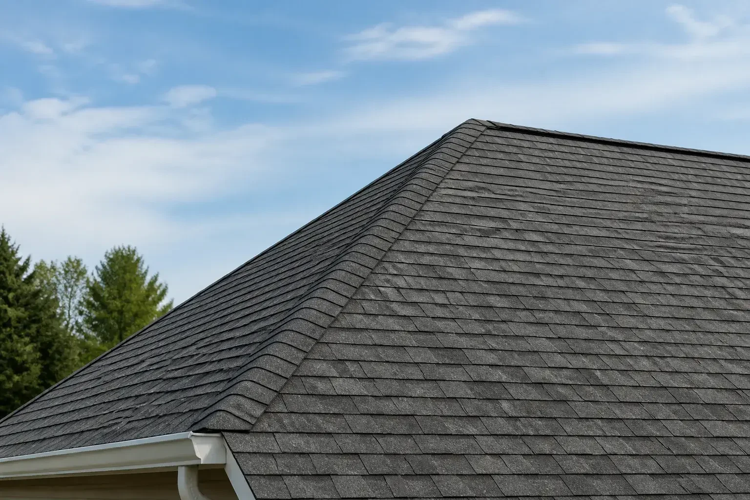 Restored roof after storm damage