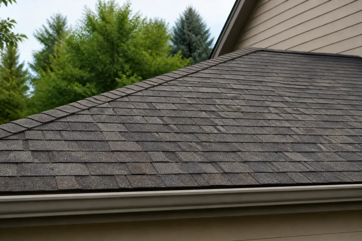 Completed roof repair on a Boise house